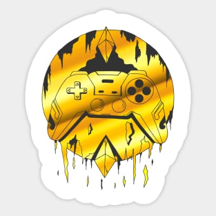 Gold Gamer Controller Force Sticker